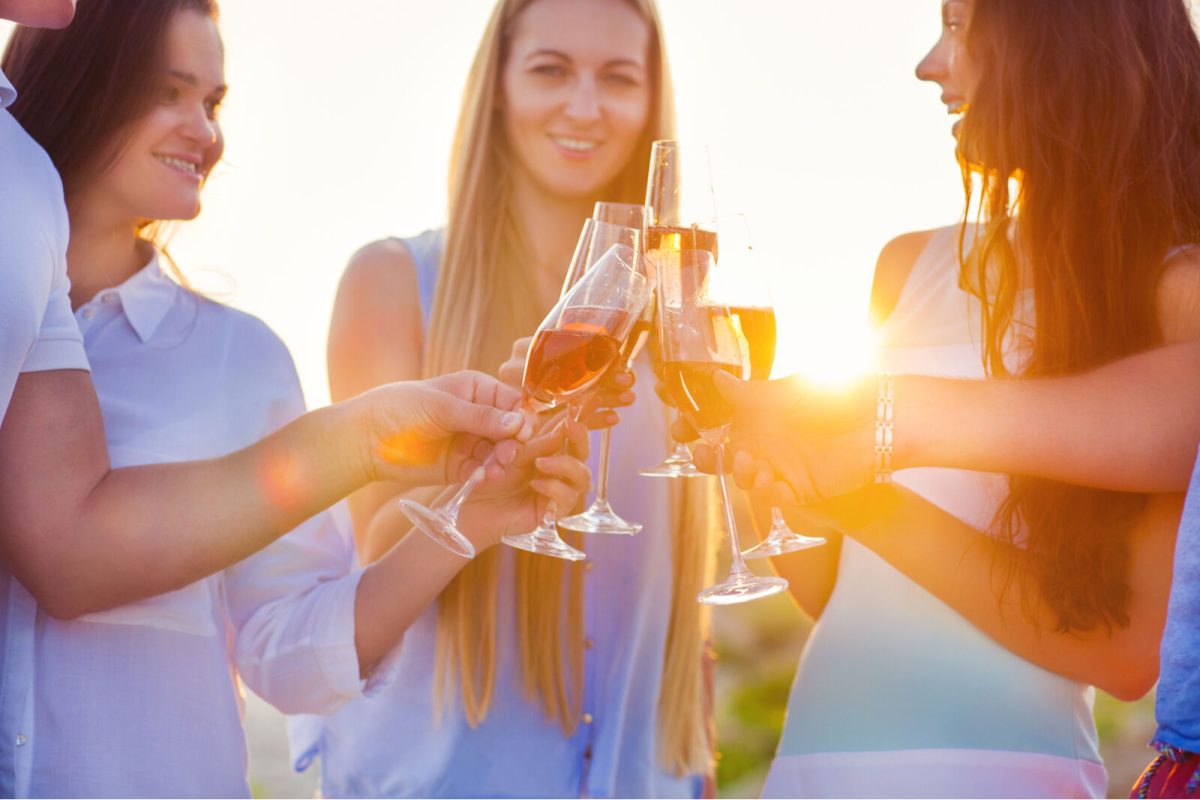 Friends enjoying wine in St. Augustine