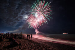Fireworks at the beach in st augustine