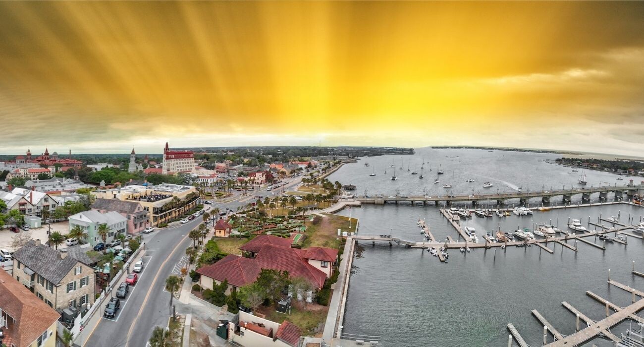 aerial of St. Augustine city view
