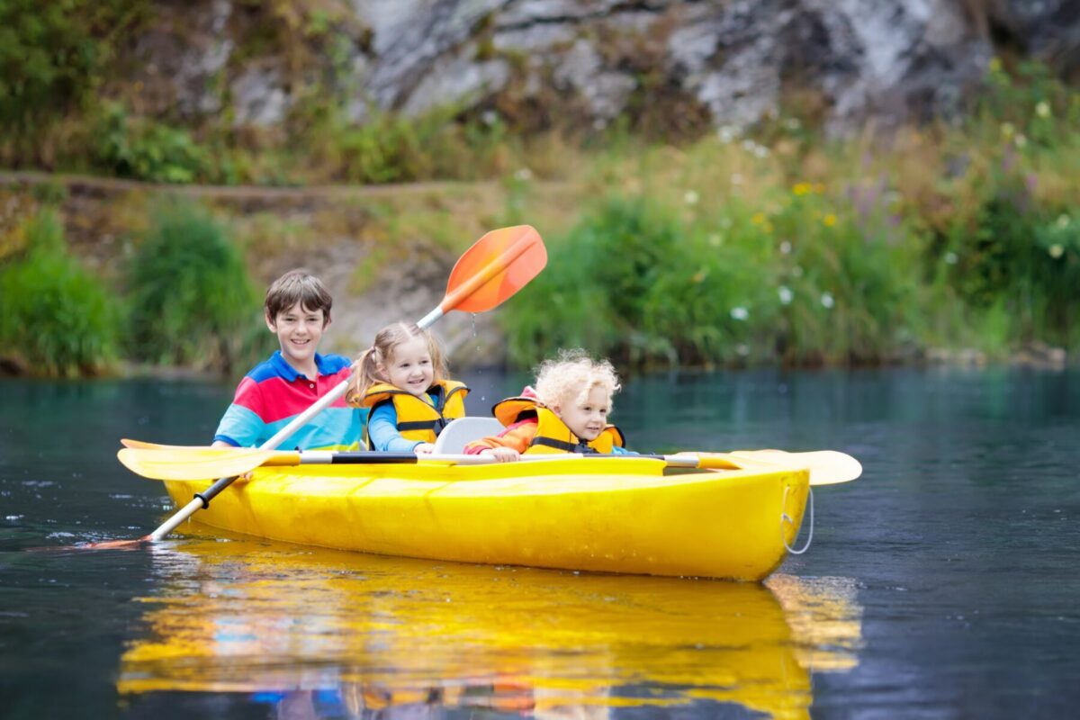 Kids in kayak